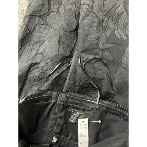 J. Crew Collection Black Jacquard Cocktail Dress Strapless Size 4 New - Picture 15 of 16